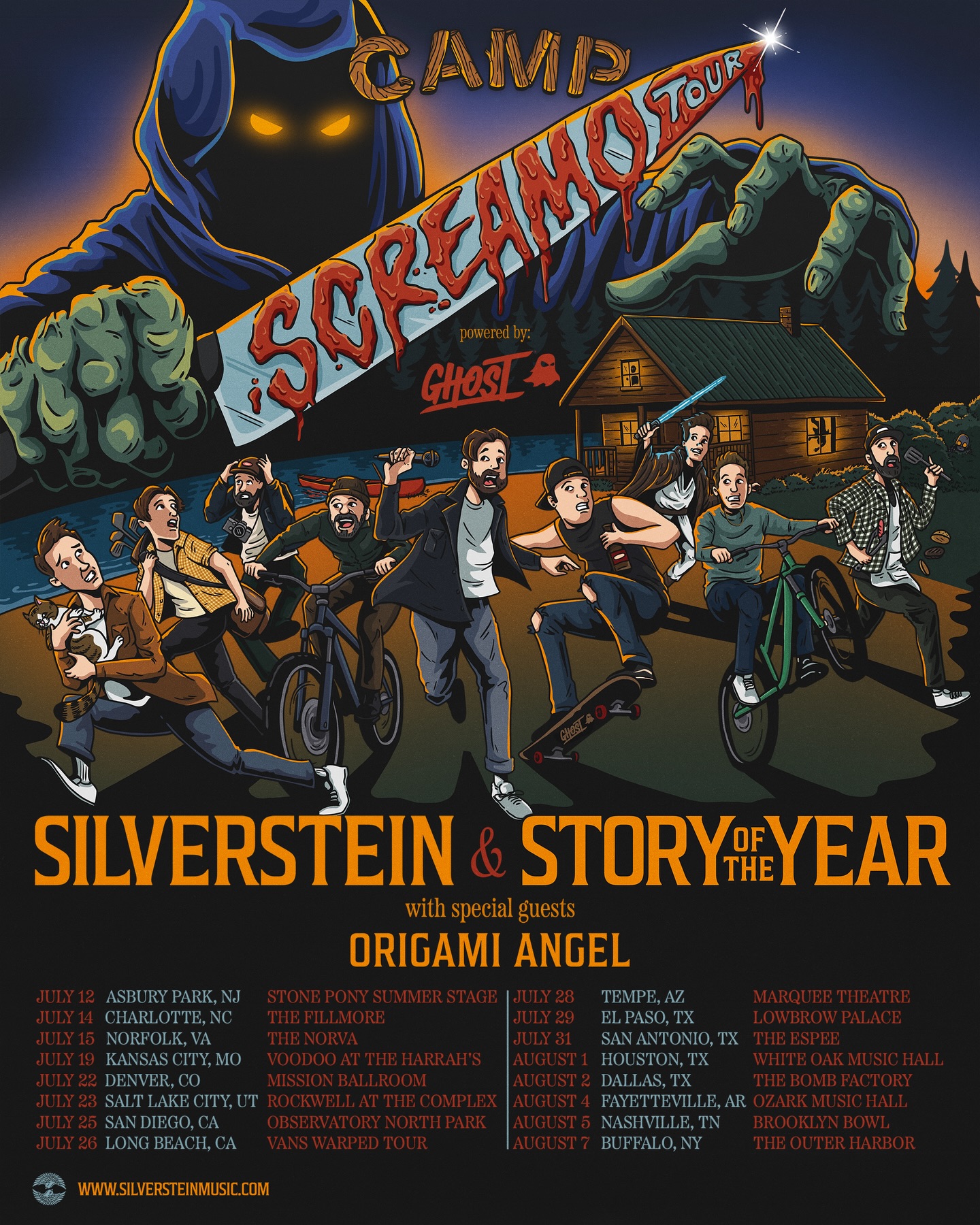 Silverstein Camp Screamo Tour Poster 2026